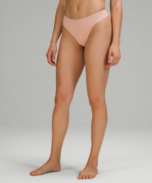 Biancheria Intima Donna Lululemon InvisiWear Mid-Rise Thong Beige | IT_LuLu34352