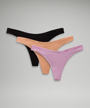 Biancheria Intima Donna Lululemon Wundermost Ultra-Soft Nulu Dipped-Waist Thong Nere Corallo | IT_LuLu93590