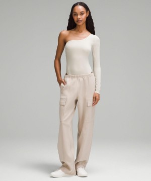 Body Donna Lululemon Wundermost Ultra-Soft Nulu Long-Sleeve One-Shoulder Bianche | IT_LuLu48809