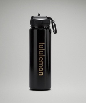 Bottiglie d'acqua Uomo Lululemon Back to Life Sport Bottle 24oz Straw Lid Nere | IT_LuLu46701