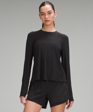 Camicia A Maniche Lunghe Donna Lululemon Mesh Panelled Running Nere | IT_LuLu87530