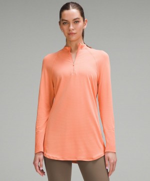 Camicia A Maniche Lunghe Donna Lululemon Swiftly Relaxed Long-Length Half Zip Corallo | IT_LuLu98569