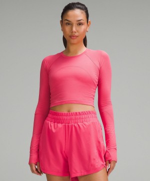 Camicia A Maniche Lunghe Donna Lululemon Swiftly Tech Cropped 2.0 Rosa | IT_LuLu28009