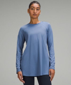 Camicia A Maniche Lunghe Donna Lululemon Abrasion-Resistant High-Coverage Blu | IT_LuLu93551