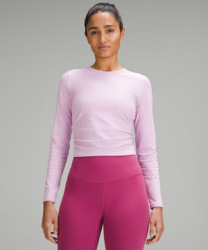 Camicia A Maniche Lunghe Donna Lululemon All It Takes Ribbed Nulu Rosa | IT_LuLu30169