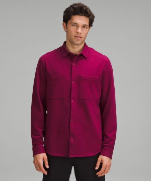 Camicia A Maniche Lunghe Uomo Lululemon Soft Knit Overshirt Rosse | IT_LuLu40539