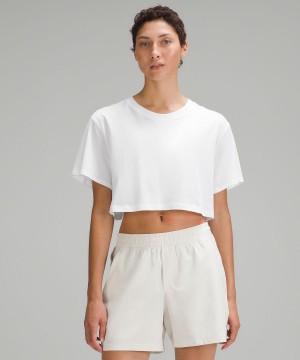 Camicie Donna Lululemon All Yours Cropped T-Shirt Bianche | IT_LuLu21284