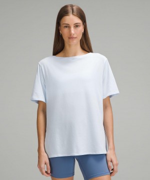 Camicie Donna Lululemon Relaxed-Fit Boatneck T-Shirt Blu | IT_LuLu62494