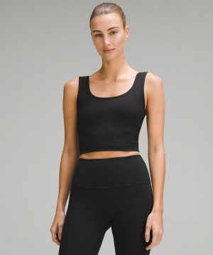 Camicie Donna Lululemon Wunder Train Scoop-Neck Ribbed Nere | IT_LuLu46125