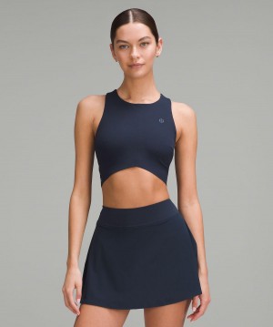 Canotta Donna Lululemon V-Waist Cropped Tennis Blu Marino | IT_LuLu67752