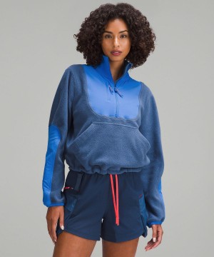 Felpe Con Cappuccio E Maglioni Donna Lululemon Fleece + Ripstop Hiking Pullover Blu | IT_LuLu16086