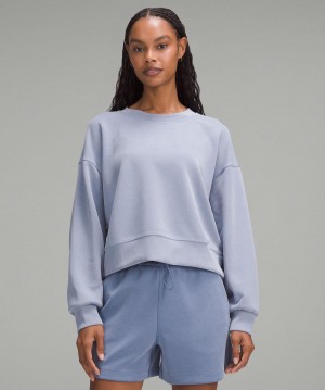 Felpe Con Cappuccio E Maglioni Donna Lululemon Softstreme Perfectly Oversized Cropped Crew Blu | IT_LuLu23566