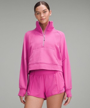 Felpe Con Cappuccio E Maglioni Donna Lululemon Scuba Oversized Funnel-Neck Half Zip Rosa | IT_LuLu92550