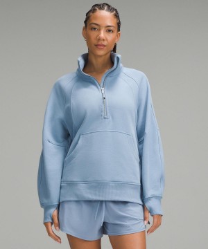 Felpe Con Cappuccio E Maglioni Donna Lululemon Scuba Oversized Funnel-Neck Half Zip Blu | IT_LuLu99653