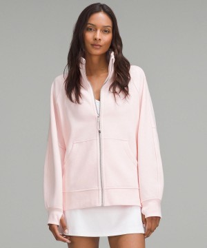 Felpe Con Cappuccio E Maglioni Donna Lululemon Scuba Oversized Funnel-Neck Full-Zip Rosa | IT_LuLu77194