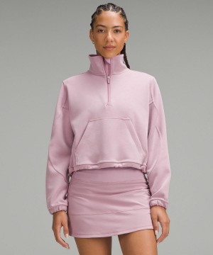 Felpe Con Cappuccio E Maglioni Donna Lululemon Brushed Softstreme Half Zip Rosa Rosa | IT_LuLu15905