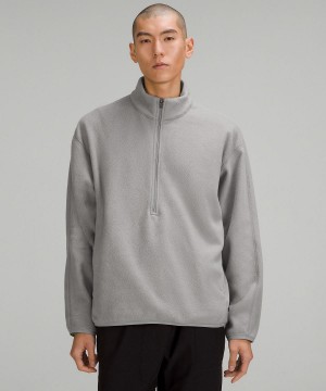 Felpe Con Cappuccio E Maglioni Uomo Lululemon Oversized Fleece Half Zip Grigie | IT_LuLu62243