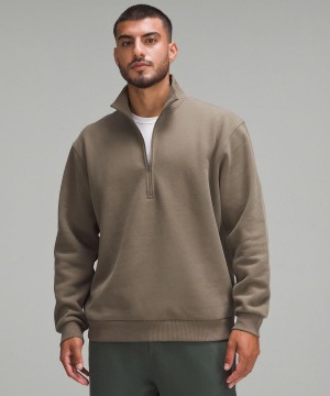 Felpe Con Cappuccio E Maglioni Uomo Lululemon Steady State Half Zip Khaki | IT_LuLu92387