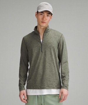 Felpe Con Cappuccio E Maglioni Uomo Lululemon Soft Jersey Half Zip Marroni Verdi | IT_LuLu71181