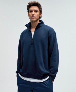 Felpe Con Cappuccio E Maglioni Uomo Lululemon Steady State Half Zip Blu Marino | IT_LuLu94333