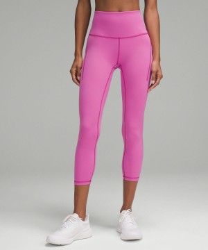 Leggings Donna Lululemon Wunder Train High-Rise Crop with Pockets 23" Rosa | IT_LuLu83422