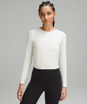 Magliette Donna Lululemon All It Takes Ribbed Nulu Long-Sleeve Bianche | IT_LuLu30048