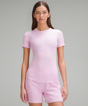 Magliette Donna Lululemon Hold Tight Short-Sleeve Rosa | IT_LuLu43589