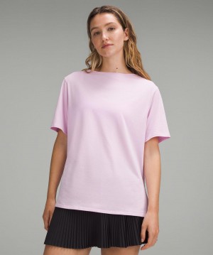 Magliette Donna Lululemon Relaxed-Fit Boatneck Rosa | IT_LuLu73625