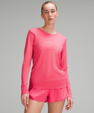 Magliette Donna Lululemon Swiftly Relaxed Long-Sleeve Rosa | IT_LuLu93464