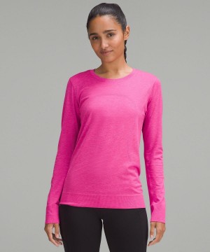 Magliette Donna Lululemon Swiftly Relaxed Long-Sleeve Rosa | IT_LuLu21431