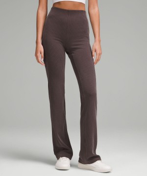 Pantaloni Donna Lululemon Ribbed Softstreme Flared Caffè | IT_LuLu40250