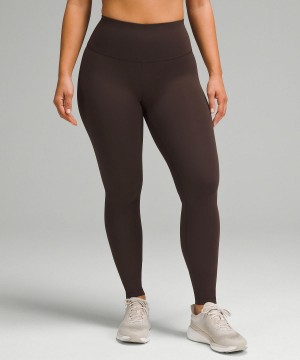 Pantaloni Donna Lululemon Wunder Train Contour Fit High-Rise Tight 28" Caffè | IT_LuLu36874