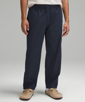 Pantaloni Uomo Lululemon Poplin Relaxed-Fit Blu Marino | IT_LuLu97412