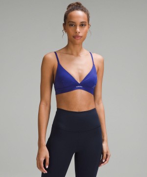 Reggiseno Sportivo Donna Lululemon License to Train Triangle Light Support, A/B Cup Blu | IT_LuLu40263