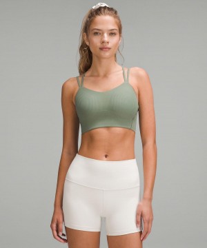 Reggiseno Sportivo Donna Lululemon Like a Cloud Ribbed Longline Grigie Verdi | IT_LuLu85571