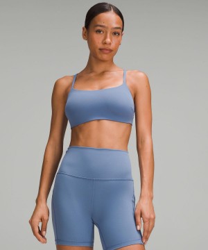 Reggiseno Sportivo Donna Lululemon Wunder Train Strappy Racer Blu | IT_LuLu86475