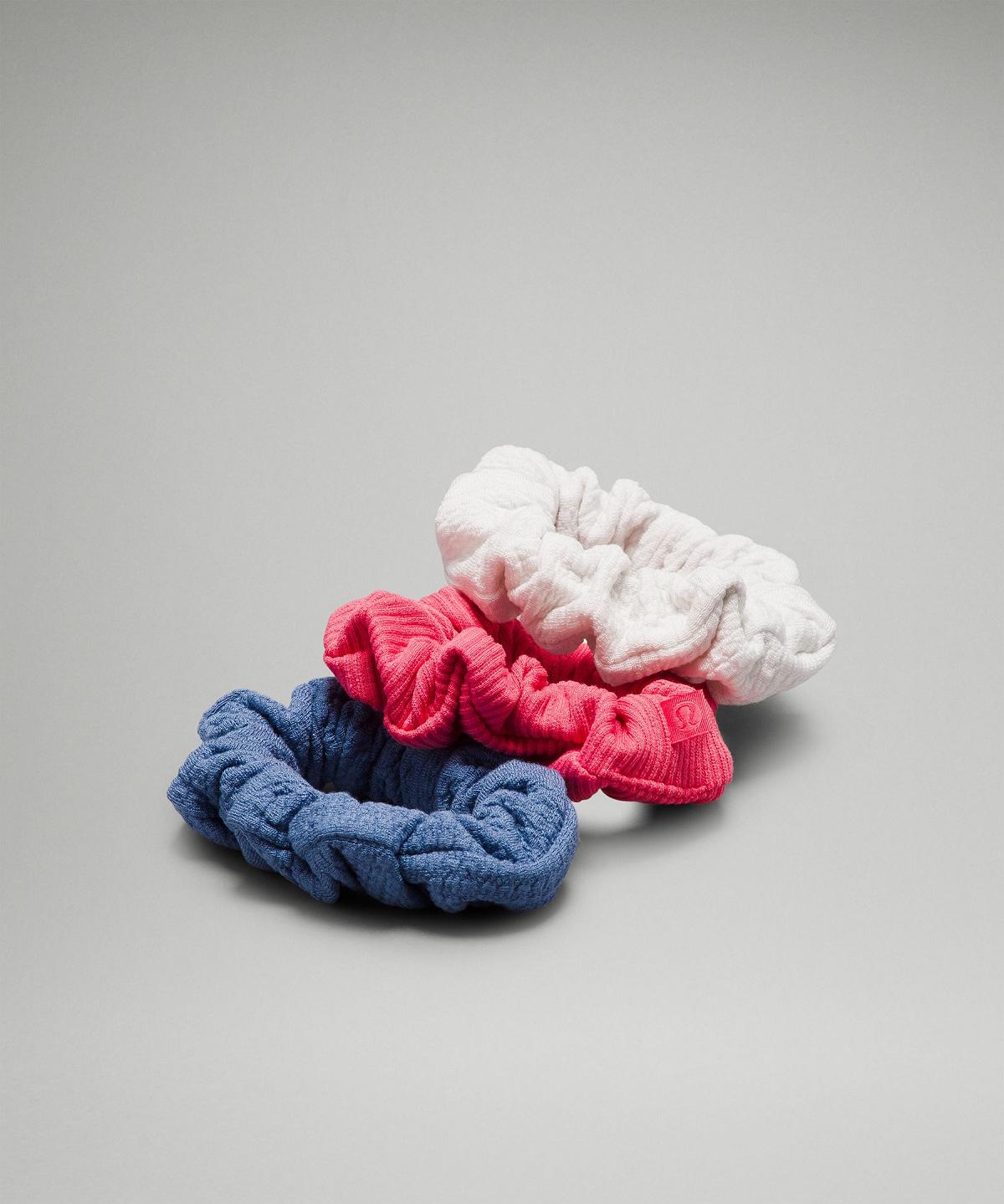 Accessori Per Capelli Donna Lululemon Uplifting Scrunchies Textured Rosa Blu | IT_LuLu17003