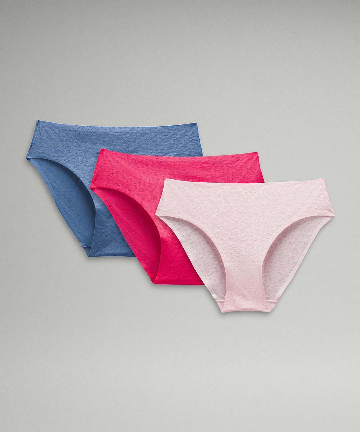 Biancheria Intima Donna Lululemon InvisiWear Mid-Rise BikiniPerformance Lace Blu Rosa | IT_LuLu85105