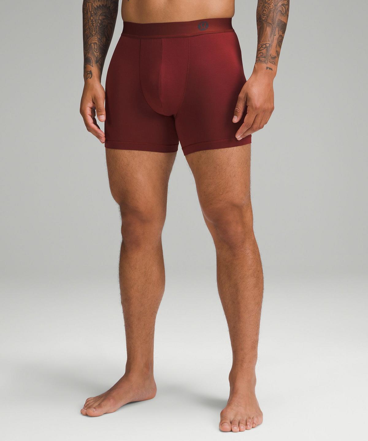 Biancheria Intima Uomo Lululemon Always In Motion Boxer 5" Rame Strisce Rosse Rosse Marroni Verde Oliva Scuro | IT_LuLu50130