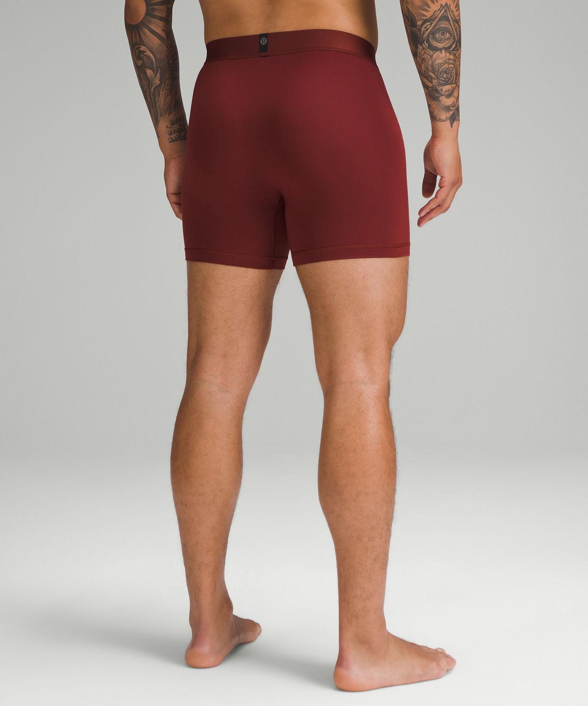 Biancheria Intima Uomo Lululemon Always In Motion Boxer 5" Rame Strisce Rosse Rosse Marroni Verde Oliva Scuro | IT_LuLu50130