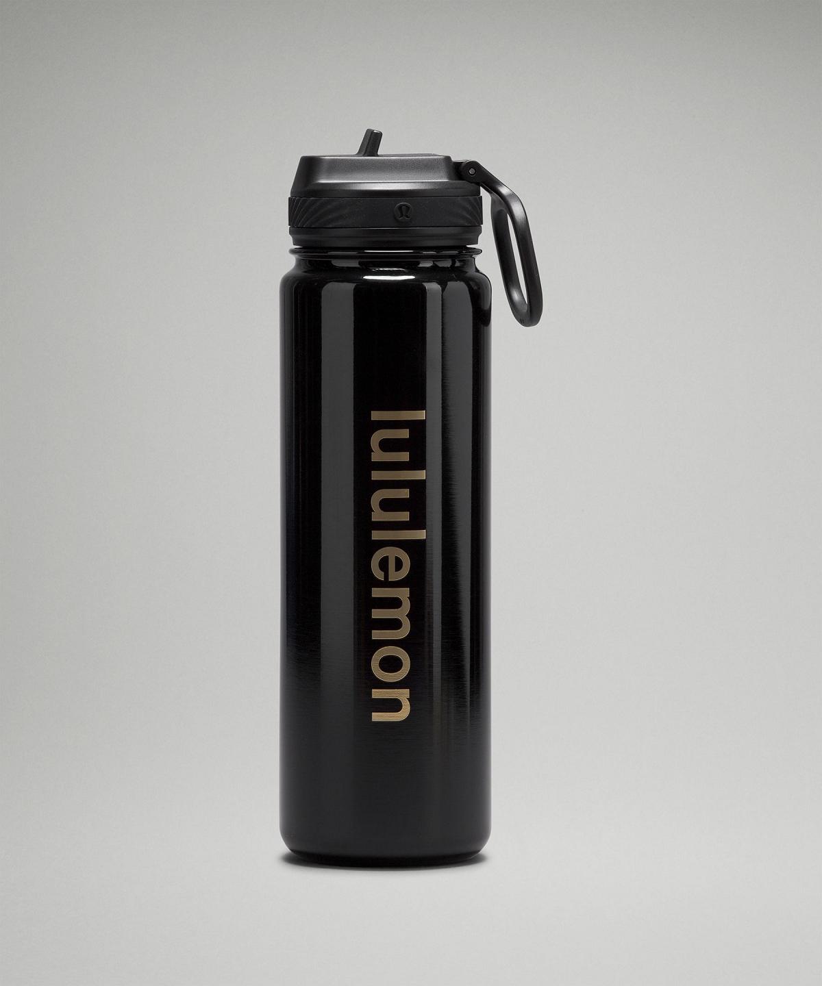 Bottiglie d\'acqua Uomo Lululemon Back to Life Sport Bottle 24oz Straw Lid Nere | IT_LuLu46701