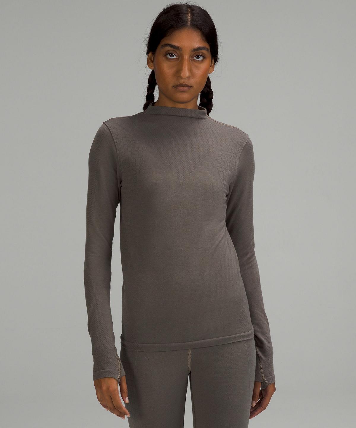 Camicia A Maniche Lunghe Donna Lululemon Seamless Wool-Blend Grigie | IT_LuLu31504