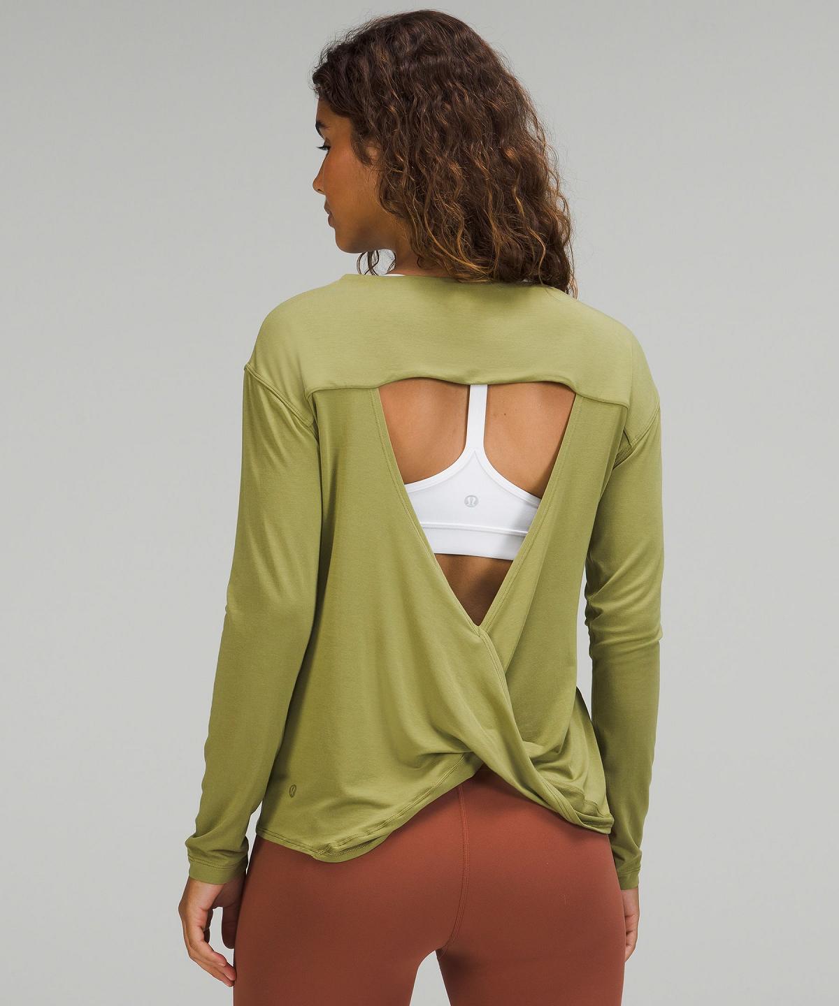 Camicia A Maniche Lunghe Donna Lululemon Modal-Blend Open-Back Marroni Verdi | IT_LuLu83111