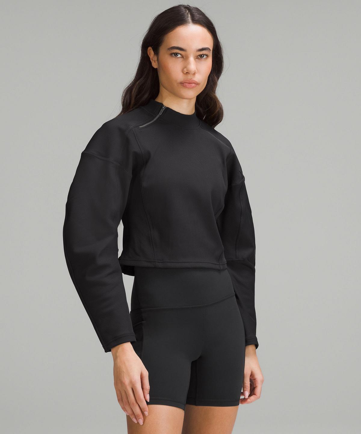 Camicia A Maniche Lunghe Donna Lululemon Ribbed Luxtreme Wide-Sleeve Pullover Nere | IT_LuLu86389