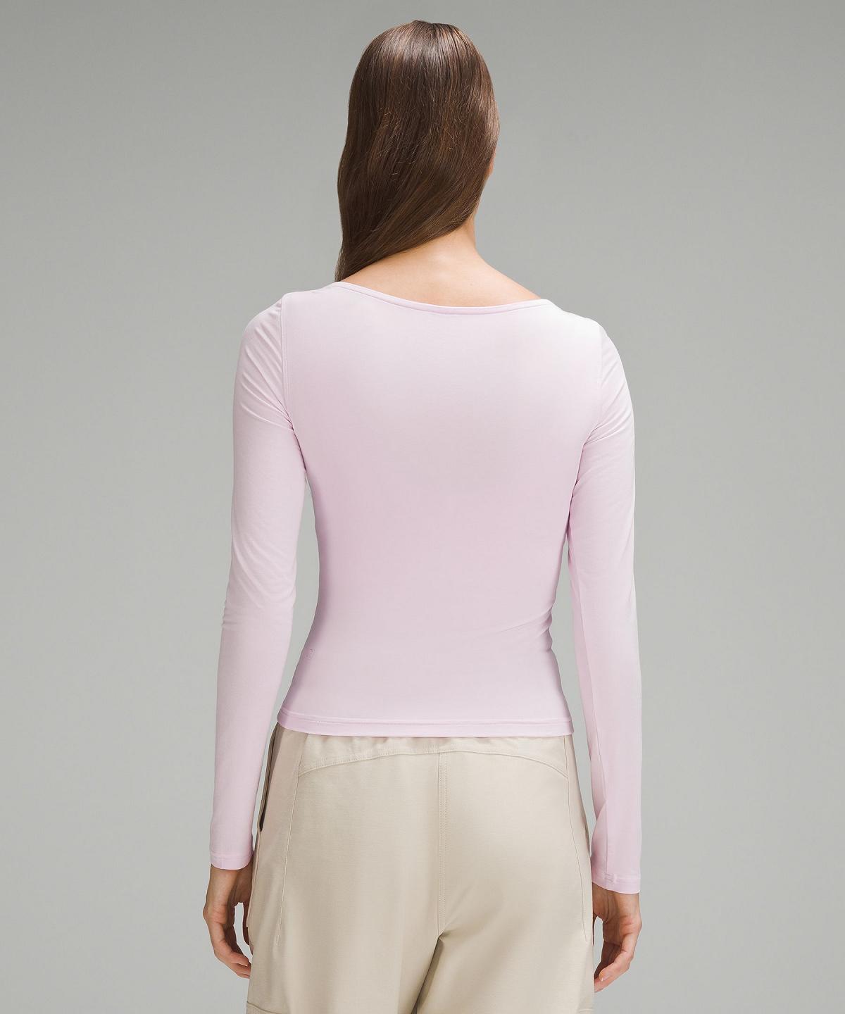 Camicia A Maniche Lunghe Donna Lululemon Modal-Silk Blend V-Neck Rosa | IT_LuLu76469