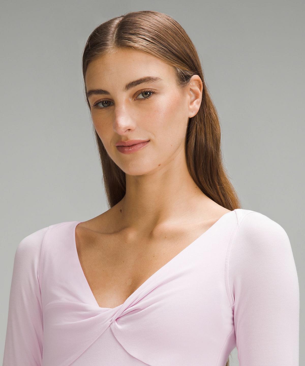 Camicia A Maniche Lunghe Donna Lululemon Modal-Silk Blend V-Neck Rosa | IT_LuLu76469