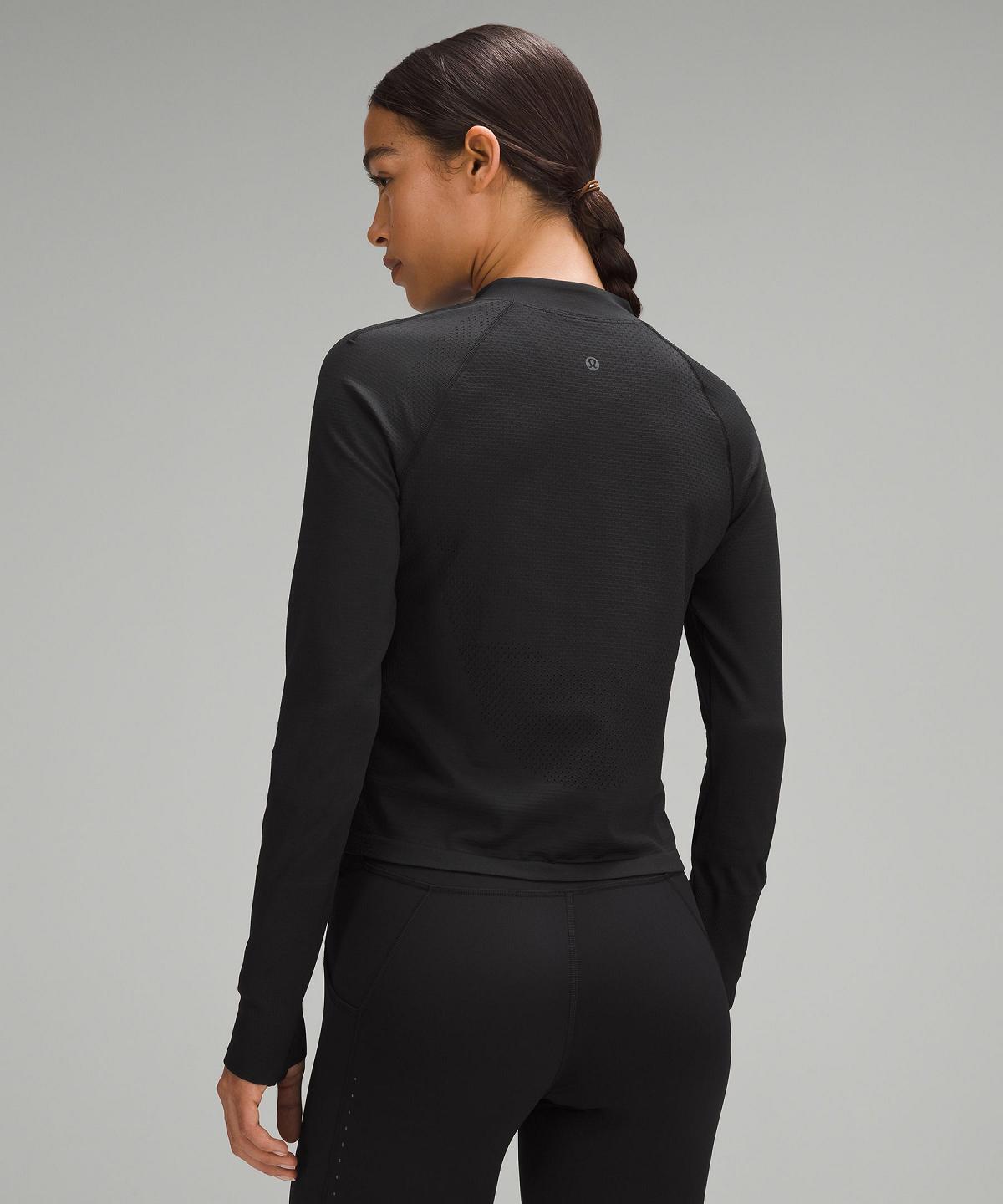 Camicia A Maniche Lunghe Donna Lululemon Swiftly Tech Mockneck Half Zip 2.0 Nere | IT_LuLu46725