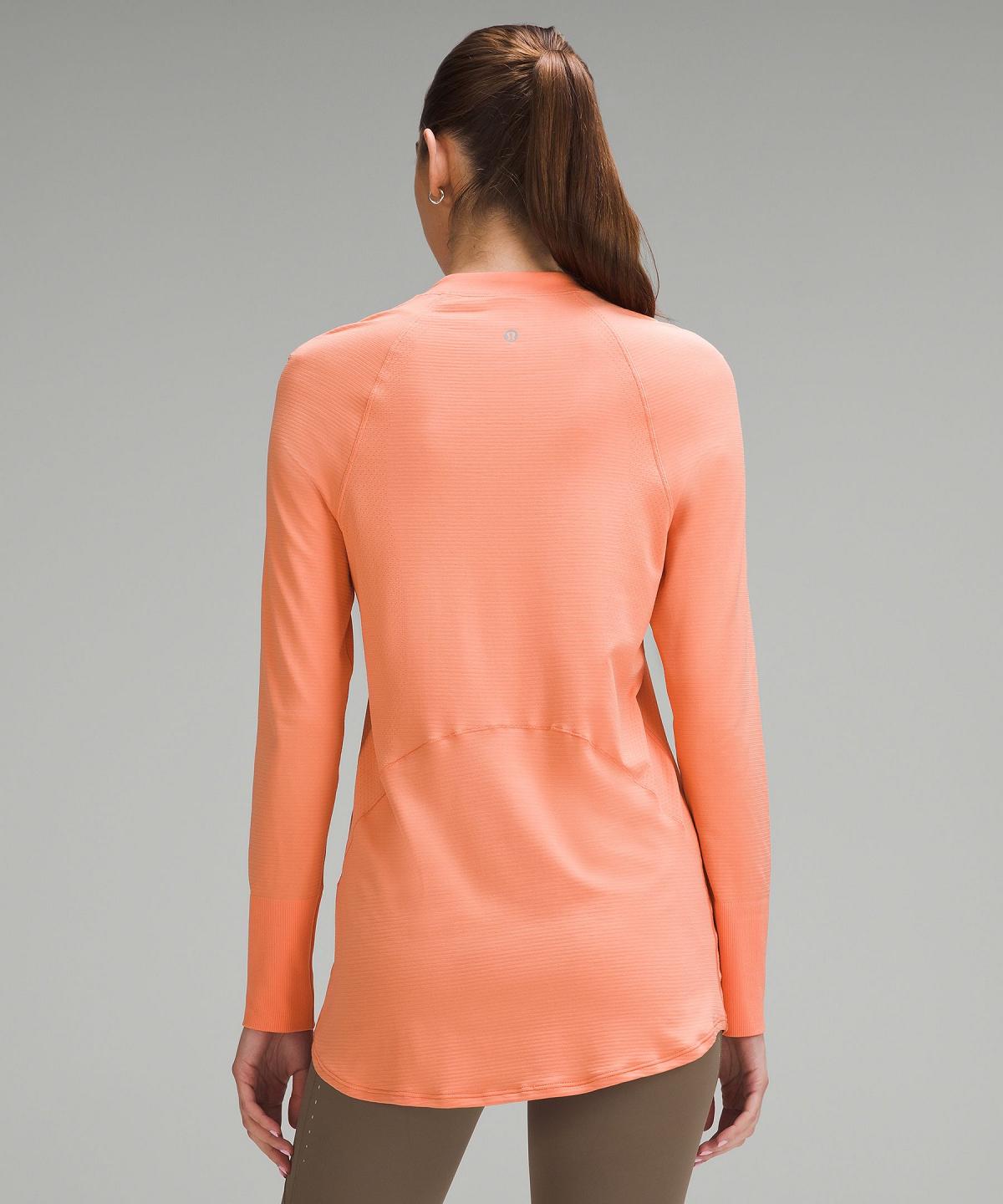 Camicia A Maniche Lunghe Donna Lululemon Swiftly Relaxed Long-Length Half Zip Corallo | IT_LuLu98569