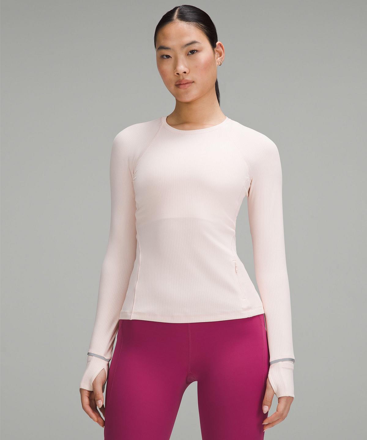 Camicia A Maniche Lunghe Donna Lululemon It's Rulu Ribbed Rosa | IT_LuLu47506