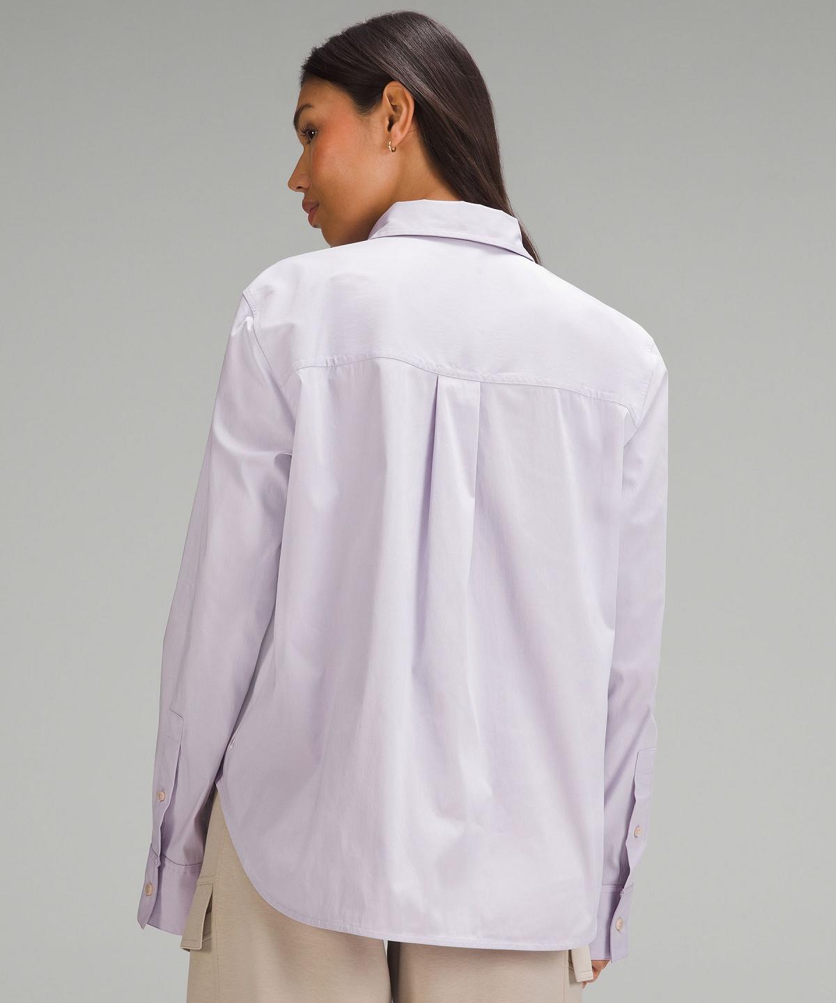 Camicia A Maniche Lunghe Donna Lululemon Relaxed-Fit Cotton-Blend Poplin Button-Down Viola | IT_LuLu24171